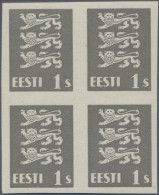 Estonia: 1928/1929, Definitives Coat Of Arms "Lion", 1s. Grey, Imperforate Proof - Estonia