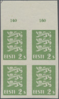 Estonia: 1928/1929, Definitives Coat Of Arms "Lion", 2s. Green, Imperforate Top - Estonia