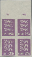 Estonia: 1928/1929, Definitives Coat Of Arms "Lion", 25s. Lilac, Imperforate Top - Estland