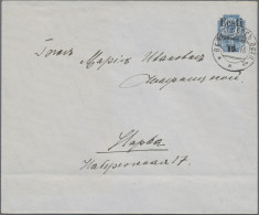 Estonia: 1918 Russian Postal Stationery Envelope 20k. Blue Surcharged "Eesti/(Ra - Estonia