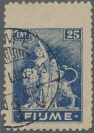 Fiume: 1919, 25 C Blue, Perforation 10 ½ (instead Of 11½), Upper Perforation Str - Fiume