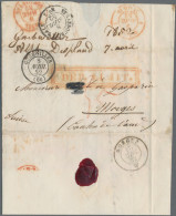 France -  Pre Adhesives  / Stampless Covers: 1852, Stampless "rayon Limitrophe" - Otros & Sin Clasificación