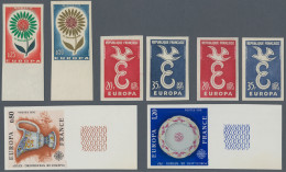 France: 1958/76, Imperforate Copies Of "Europa" Design Stamps, Four Sets Of Two - Ongebruikt