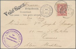 French Post In China: 1904/33, Two Items, Ppc Depicting Street Scenes Of Peking - Sonstige & Ohne Zuordnung