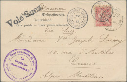 French Post In China: 1904/33, Two Items, Ppc Depicting Street Scenes Of Peking - Autres & Non Classés