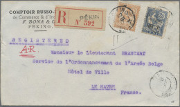 French Post In China: 1907, Two Covers: 6 C./15 C. And 10 C./25 C. Tied "Pekin 2 - Sonstige & Ohne Zuordnung