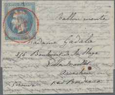 France - Ballon Monté: 1870, Ballon Monté, Franked With 20 C Blue, Tied By RED " - 1960-.... Storia Postale