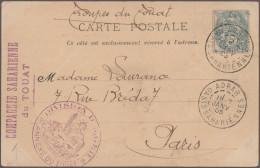 France - Field Post: 1905,"COMPAGNIE SAHARIENNE Du TOUAT", Violet L2, Together W - Militärische Franchisemarken