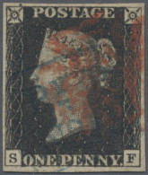 Great Britain: 1840, 1d. Black, Plate 8, Lettered "S-F", Fresh Colour And Full E - Oblitérés