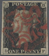 Great Britain: 1840, 1 D Black, Plate 8, Lettered DF, Wide Margins, Cancelled By - Gebraucht