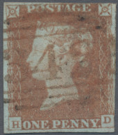 Great Britain: 1845/1847, 1d. Red, Plate 71, Lettered "H-D", Fresh Colour, Cut I - Gebruikt