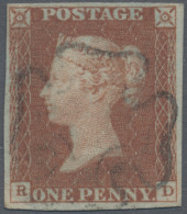 Great Britain: 1841 1d. Red-brown On Bluish Paper, Lettered R-D, Plate 34, Used - Sonstige & Ohne Zuordnung