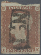 Great Britain: 1845/1848, 1d. Red, Plate 77, Lettered "F-E", Fresh Colour, Verti - Usados