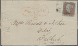 Great Britain: 1846 1d. Red-brown, Lettered M-L, Plate 69, Used As Single Franki - Otros & Sin Clasificación