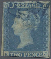 Great Britain: 1841, 2d. Blue "white Line", Plate 3, Lettered "K-J", Fresh Colou - Oblitérés