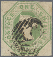 Great Britain: 1847, Embossed 1s. Pale Green, Die W.W.1, Slightly Touched At Top - Usados