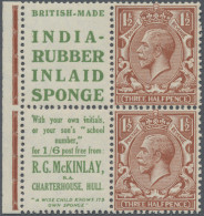 Great Britain - Se-tenants: 1924, Part Of Booklet Pane With 2 X 1 ½d Red-brown K - Andere