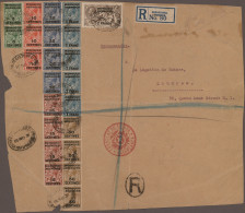 British Post In Morocco: 1931, 12fr. Franking On Large Front Of Heavy Weight Reg - Autres