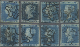 Great Britain - Post Marks: 1843, London, MALTESE CROSS With Number On 2d Blue, - Poststempel