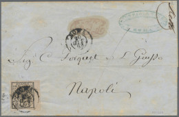 Italian States - Papal State: 1852, Four Covers From The First Issue: A) 5 Baj R - Estados Pontificados