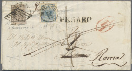 Italian States - Papal State: 1852, 5 Baj. (1855 Urbino - Pesaro - Milano - Rome - Kirchenstaaten