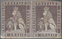 Italian States - Tuskany: 1851, 9 Cr Violetbrown, PROOF On Ungummed White Paper - Toscane