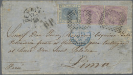 Italy: 1869, Vittorio Emanuele 60c. Violet Vertical Pair And Single 20c. Blue On - Marcofilía