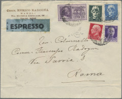 Italy: 1933, Pneumatic Mail Stamps, 15 C Dante And 35 C Gallileo, Both In Mixed - Marcophilie