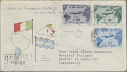 Italy: 1961, Visit Of Pres. Gronchi In South America, Complete Set Of Three (fou - 1961-70: Marcofilia