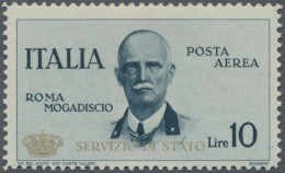 Italy - Service Stamps: 1934, Airmail 10 Lit. Flight Roma-Mogadiscio Ovpt. "Serv - Dienstzegels