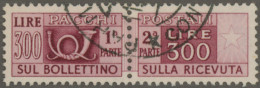 Italy: 1946/51: 300 L As Undivided, Fine Used, Well Centered Pair. - Paquetes Postales