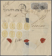 Italy - Postage Dues: 1867, Letter From Rome To Livorno, Franked To The Border W - Strafport