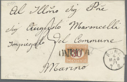 Italy - Postage Dues: 1871, 30 C Postage Due Tied By Rare Papal State One Liner - Taxe