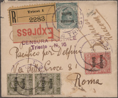 Italy - Venezia Giulia: 1918, 45 C Olive, Vertical Pair Together With 10 C Red A - Venezia Julia