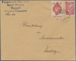 Liechtenstein: 1920, 40 H. Wappen Ungez. Im Paar Sowie 40 Rp. Wappen Ungez. Mit - Cartas & Documentos