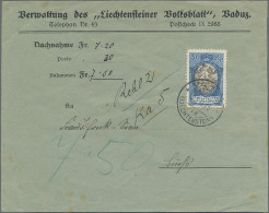 Liechtenstein: 1926/31, 30 Rp. Kirche Bendern Ultramarin Mit PF "beide Arabesken - Brieven En Documenten