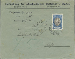Liechtenstein: 1926/31, 30 Rp. Kirche Bendern Ultramarin Mit PF "beide Arabesken - Cartas & Documentos
