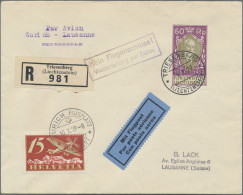 Liechtenstein: 1929, 60 Rp. Reg.jubiläum Auf R-LP-Brief Von Triesenberg 9.10.29 - Lettres & Documents