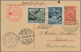 Liechtenstein: 1930, 20 Rp. Flugpost Mit PF "weißer Berggipfel" Mit 45 Rp. Flugp - Cartas & Documentos