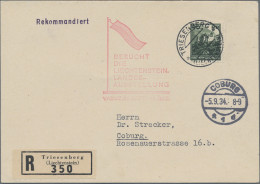 Liechtenstein: 1934, LIBA, 90 Rp. Burg Gutenberg Und 1.20 Fr. Schloß Vaduz Auf 2 - Cartas & Documentos
