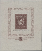 Liechtenstein: 1934, Vaduz-Block Ungebraucht Mit Originalgummi Und Feinem Falzre - Unused Stamps