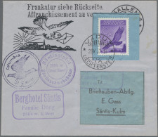 Liechtenstein: 1937, 10 Rp. Flugpost Adler Auf Kleinem Briefchen Mit 1. Brieftau - Covers & Documents