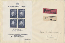 Liechtenstein: 1938, Rheinberger-Block Bleistiftsigniert Vom Stecher F.Lorbeer A - Lettres & Documents