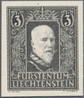 Liechtenstein: 1938, 3 Fr Fürst Franz I, Ungezähnter Probedruck Auf Ungummiertem - Nuevos