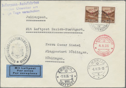 Liechtenstein - Dienstmarken: 1935, Dienstmarken II, 2x 25 Rp. Mit Rotem Aufdruc - Service