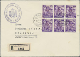 Liechtenstein - Dienstmarken: 1937/38, Dienstmarken III, 10 U.20 Rp. Mit 4 Versc - Oficial