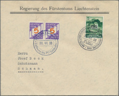 Liechtenstein - Portomarken: 1929/1938, Nachportomarken Ziffer Im Band, 3x 5 Rp. - Postage Due