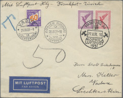 Liechtenstein - Portomarken: 1931/1940, Nachportomarken Ziffer Im Band, 30,40 U. - Postage Due