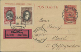 Liechtenstein - Ganzsachen: 1929, 10 A. 25 Rp. Schloß Vaduz Mit ZuF 25 U.35 Rp. - Enteros Postales