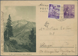 Liechtenstein - Ganzsachen: 1942 Bild-Ganzsachenkarte 10 Rp. Mit Zusatzfrankatur - Enteros Postales